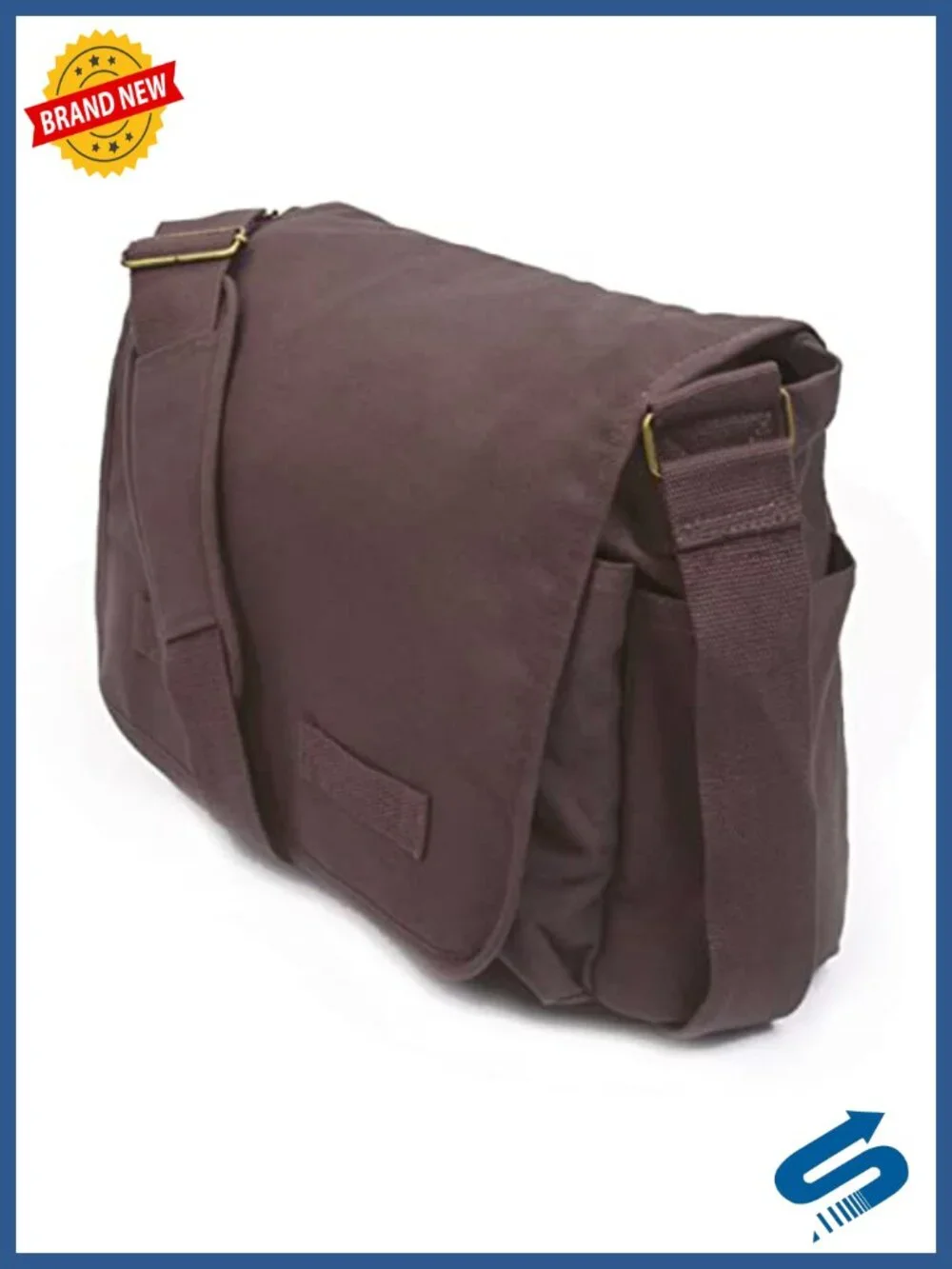 Vintage Messenger Bag - Heavyweight Cotton Canvas Shoulder Bag with Upgraded